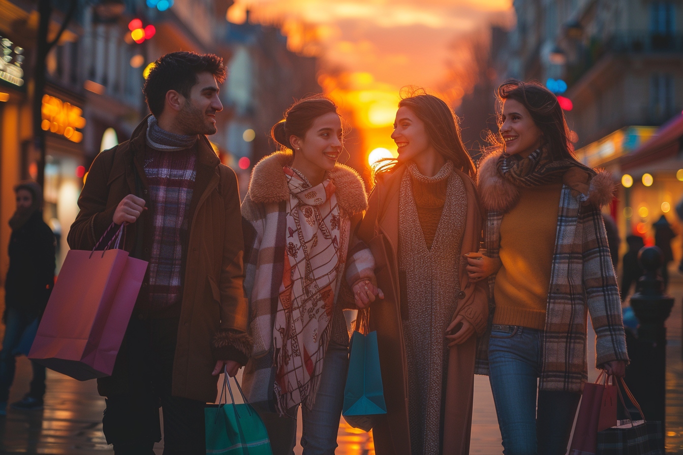 Shoppers explorant des boutiques uniques lors d'une aventure shopping exclusive à Cergy
